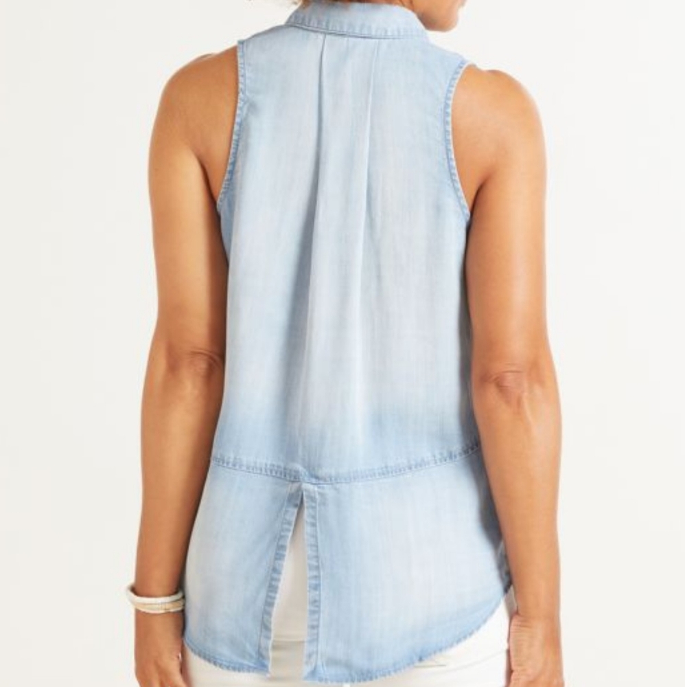 Cloth & Stone Denim Chambray Sleeveless Shirt